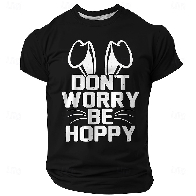 Easter Men's Rabbit Funny T Shirt Short Sleeve T shirt Crew Neck Shirt Fashion Designer Party Street Black Summer Spring Clothing Apparel S M L XL XXL XXXL