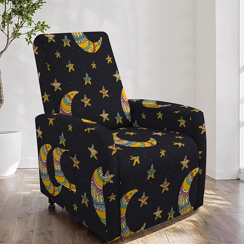 Chaise Lounge Cover, Geometric Pattern, Polyester Slipcovers, Removable and Stretchable, Perfect for Living Room or Bedroom Furniture Protection3