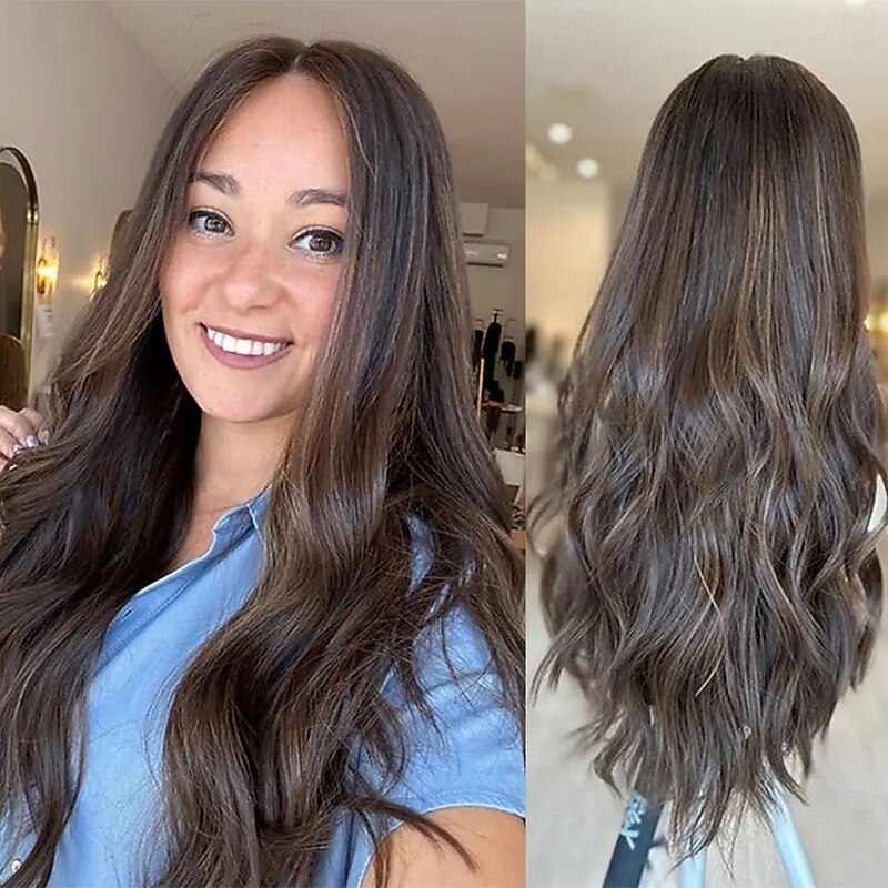 Brazilian Remy Human Hair 5x5 Lace Glueless Closure Wigs Wavy Colored 13x4 Lace Front Wig with Baby Hair Pre-Plucked For Women