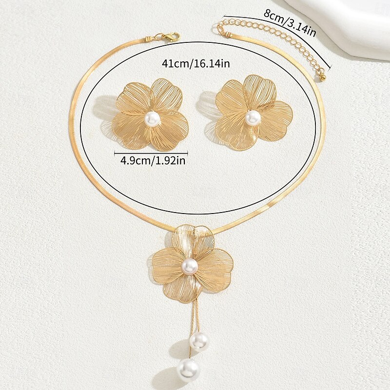 Jewelry Set 1 set Alloy 1 Necklace Earrings Women's Fashion Jewelry Set For Party Wedding Guest3