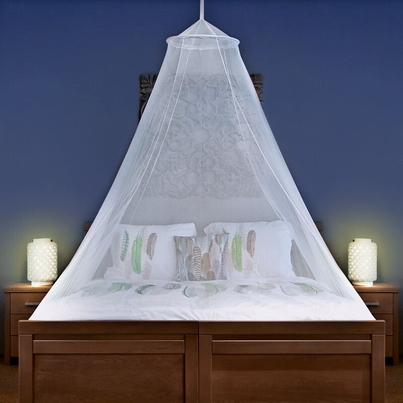 Bed Canopy Cotton Loft Solid Kids Collapsible Round Hoop Sheer Mosquito Netting Girls Bed Canopy