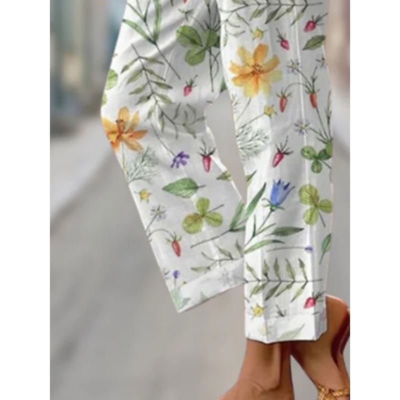 Women's Cotton Linen Baggy Pants Chinos Fashion Streetwear Ankle-Length Medium Waist Graphic Pocket Comfy Soft Comfortable Micro-elastic Outdoor Street Magenta Navy Light Green Burgundy Regular Fit2