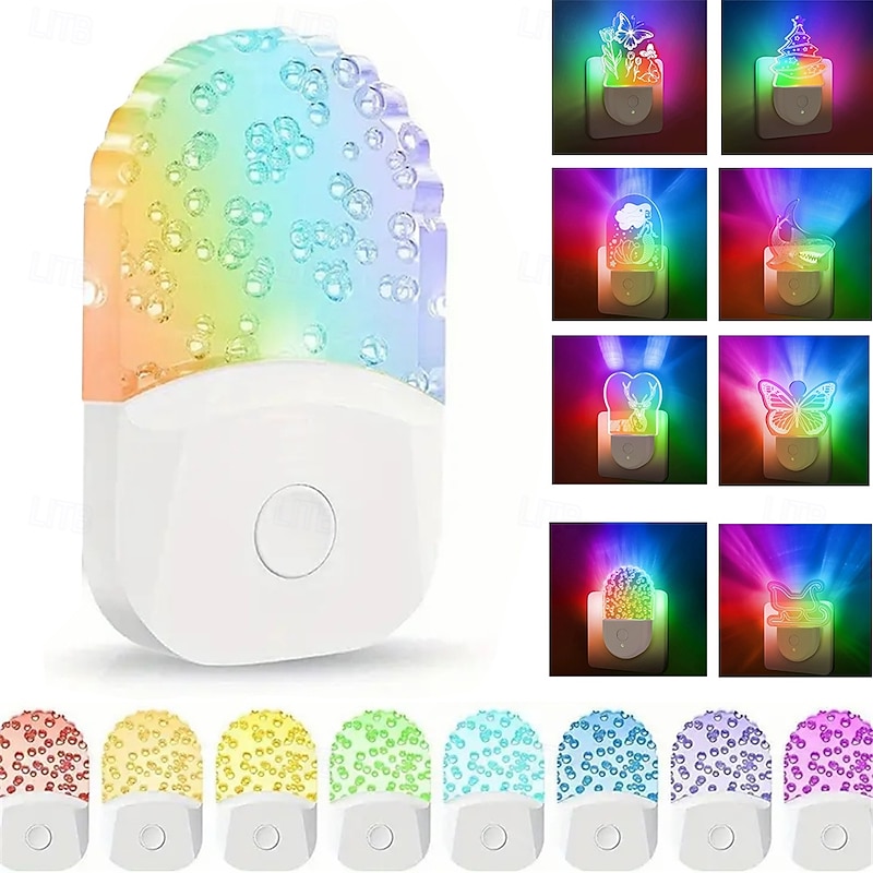 Acrylic Shaped LED Night Light Living Room And Bedroom Decoration Light Gradient Effect Of Color Light Eye Protection Without Flicker Uk Us Eu Power Plug 1pc