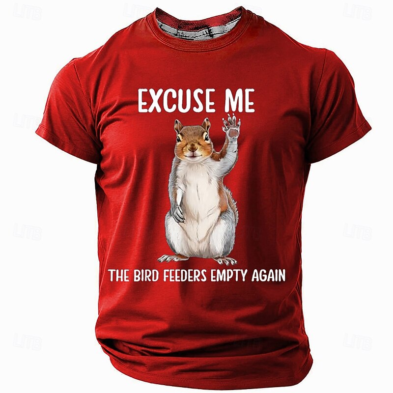 Men's Animal Funny T Shirt Short Sleeve T shirt 3D Print Crew Neck Shirt Exaggerated Designer Party Street Casual Black Red Blue Summer Spring All Seasons Clothing Apparel S M L XL XXL XXXL3