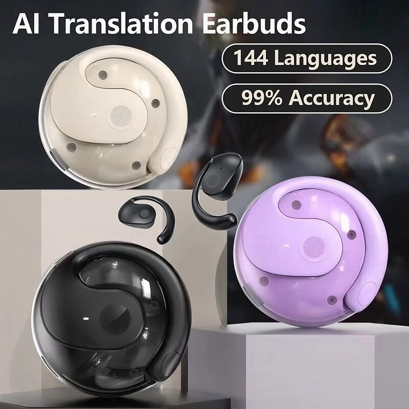 BY01 True Wireless Headphones TWS Earbuds Ear Hook Bluetooth 5.3 Stereo Surround sound ENC Environmental Noise Cancellation for Apple Samsung Huawei Xiaomi MI  Everyday Use Jogging Trekking Mobile