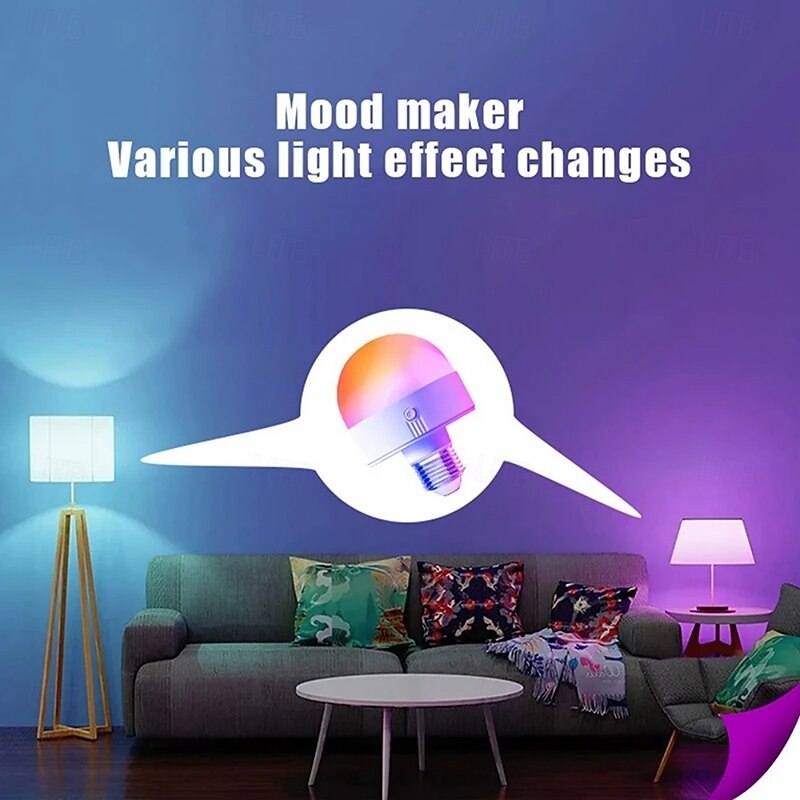 E27 Rechargeable LED Smart Light Bulbs with Remote Control Battery Operated Light Bulbs 3 Timer Dimmable Cordless RGB LED Bulb for Wall Sconce Emergency Bulb2