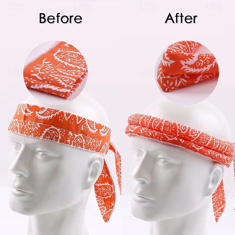 Ice Cooling Scarf Cooling Neck Bandana Cooling Neck Wraps Cooling Headband Summer Cooling Bandana for Men Women Outdoor Activities, Multicolored2