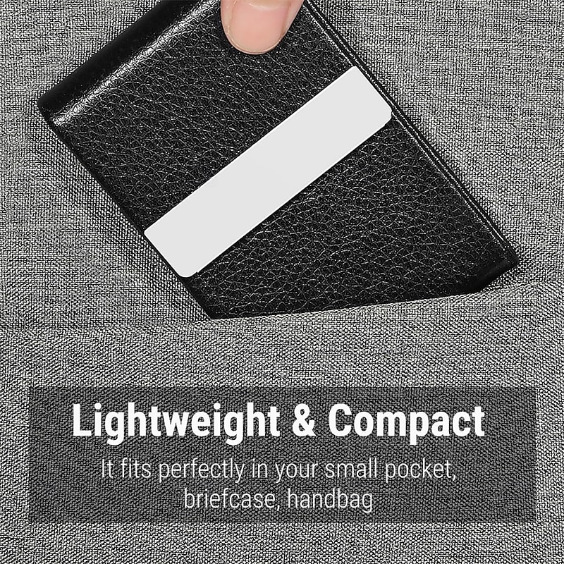 Business Card Holder PU Leather Business Card Case Pocket Card Holders Metal Slim Name Card Holder RFID Blocking Business Card Carrier with Magnetic Closure3