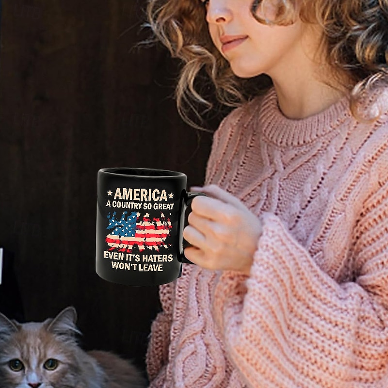 Patriotic Coffee Mug America A Country So Great 11oz Black Ceramic Cup Funny USA Gift for Men Women Veterans Independence Day Political Humor Drinkware4