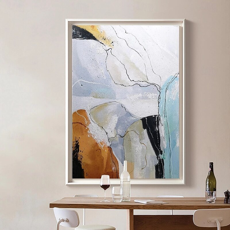 Large oil painting handmade white Grey and black 3D painting handmade textured abstract painting hand-painted modern oil painting modern wall art decoration art3