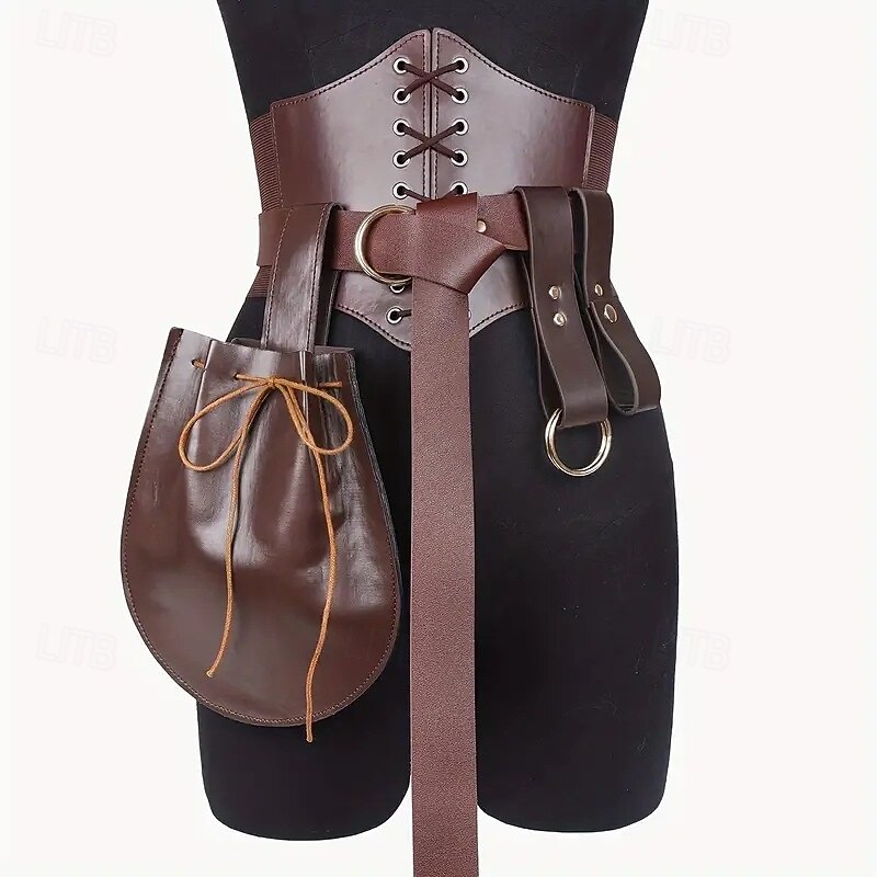 Retro Vintage Medieval Renaissance Waist Belt Belt Pouch Sword Frog Pirate Viking Elven Fancy Dress Women's Viking Pirate Fantasy Halloween Carnival Performance Party LARP Adults' Sword Frog2
