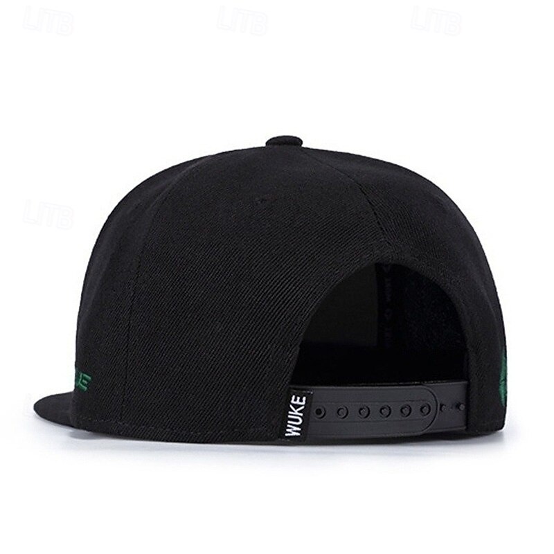 Men's Snapback Hat Sun Hat White Black White Cotton / Polyester Blend Embroidered Fashion Casual Daily Weed Leaf Adjustable Sunscreen Breathable4