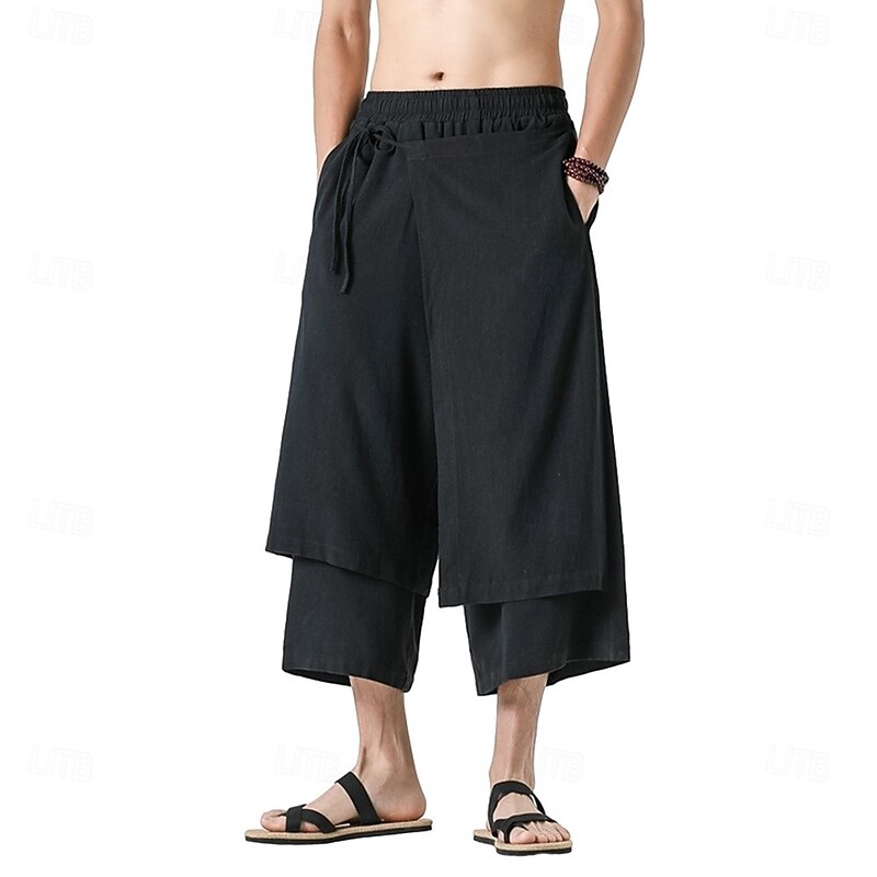 Retro Vintage Medieval Renaissance Pants Wide Leg Pants Pirate Fancy Dress Men's Vacation Casual Daily Ren Faire Adults' Pants Spring & Summer2