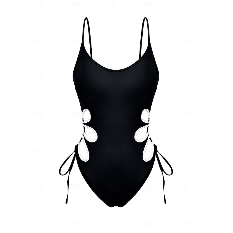 Women's Swimsuits One Piece Monokini Swimsuit Backless Tummy Control High Waist Slim Vacation Beach Wear Solid Color U Neck Sleeveless Bathing Suits2