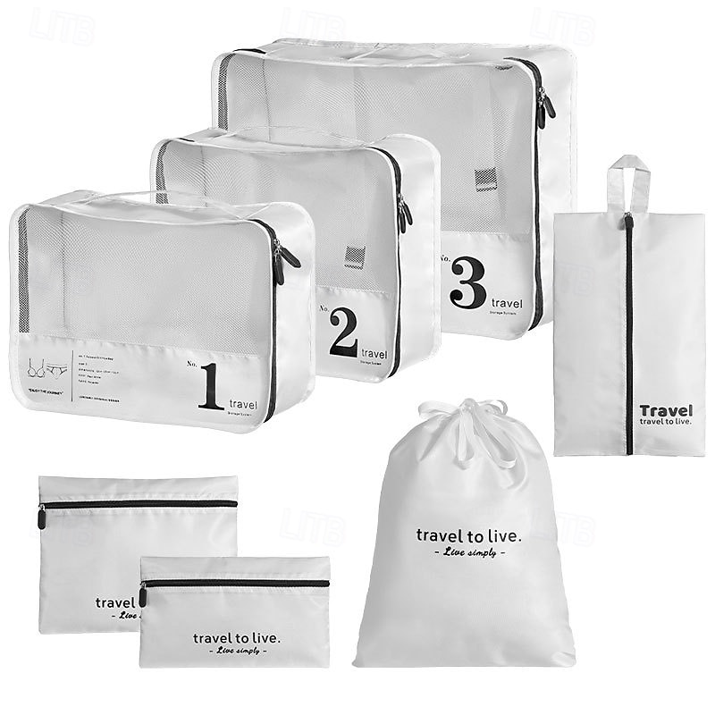 7-Piece Compression Packing Cubes Set for Travel, Luggage Organizer, Clothes, Underwear, and Shoes Storage Bags, Portable Sorting and Organizing Travel Accessories