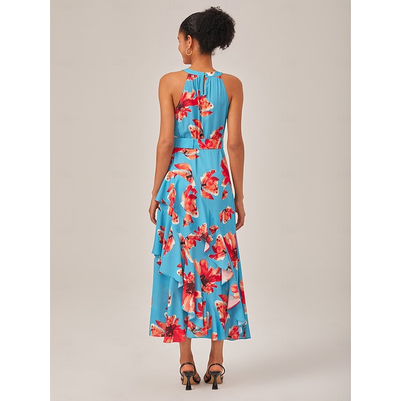 Floral Ruffle Chiffon Maxi Dress3