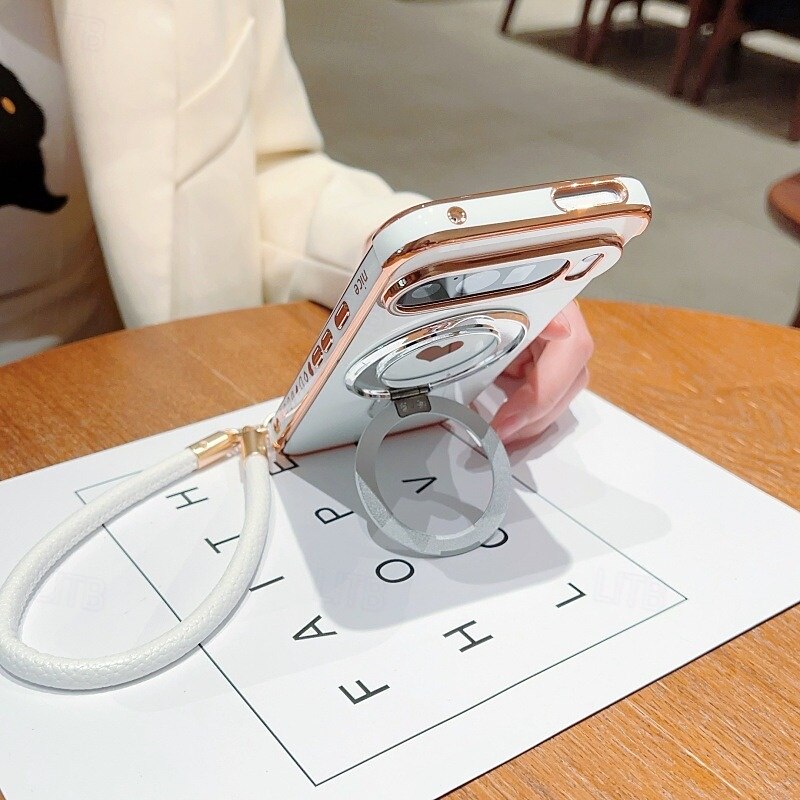 Phone Case For Google Pixel 9 Pro Pixel 9 Pro XL Pixel 8 Pro Pixel 8 Pixel 9 Back Cover with Stand Holder with Wrist Strap Shockproof Retro Plating2