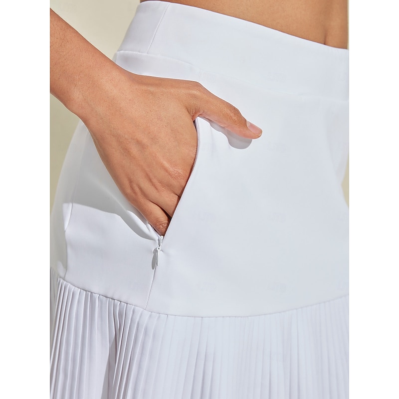 Women's Golf Skorts 17inch Pickleball White Skirt Ladies Golf Attire Clothes Outfits Wear Apparel3