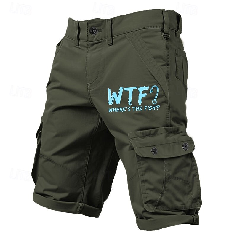 Men's Letter Printed Funny Slang Cargo Shorts Work Shorts Mid Waist Classic Casual Outdoor Camping & Hiking Multiple Pockets Designer Clothing Apparel3