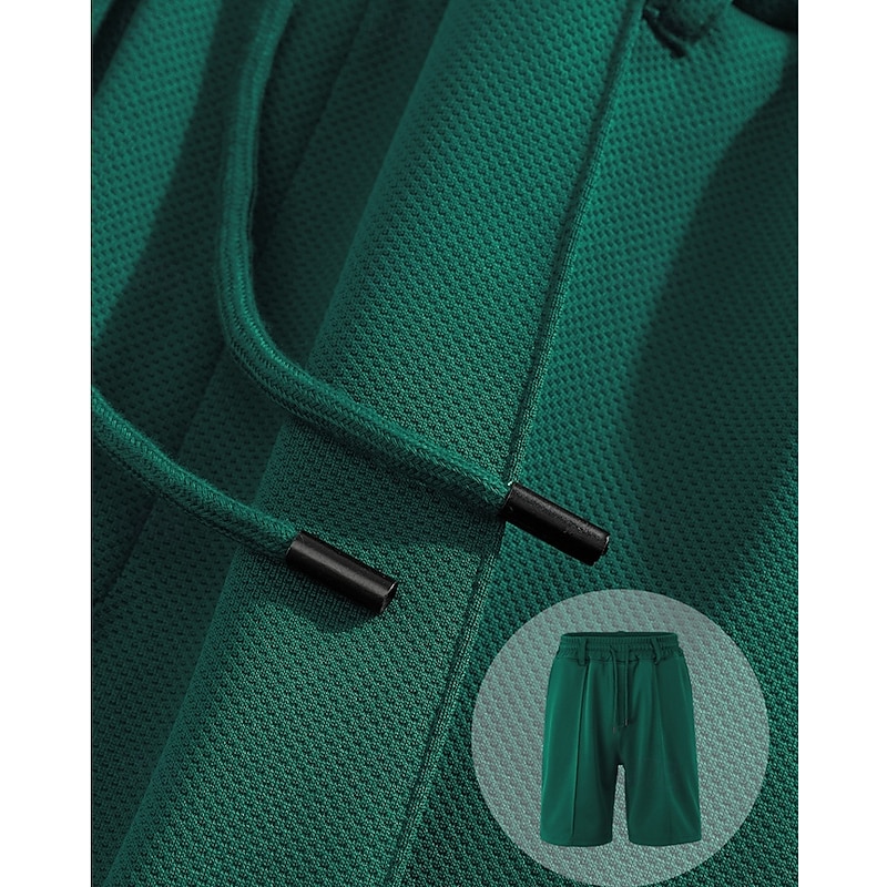 Men's Sweat Shorts Shorts Summer Shorts Beach Shorts Pocket Drawstring Elastic Waist Plain Comfort Breathable Short Outdoor Sports Classic Casual Black Brown3