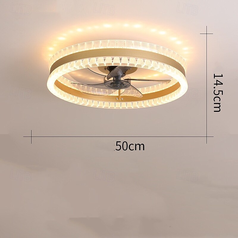 50 cm Dimmable Ceiling Fan Metal Acrylic Modern Nordic Style 220-240V4