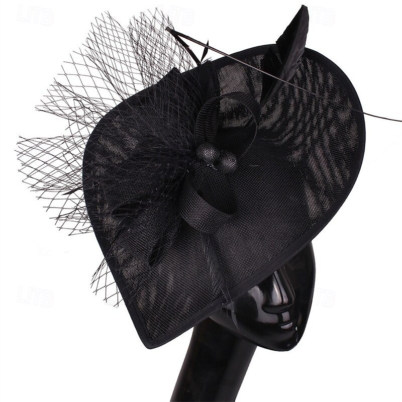 Headpiece Faux Linen Feathers Wedding Evening Party Elegant Wedding With Feather Headpiece Headwear2