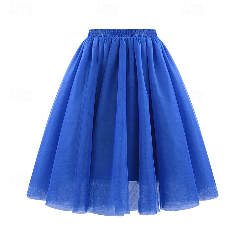 Retro Vintage 1950s Petticoat Hoop Skirt Under Skirt Tulle Skirt A-Line Fancy Dress Women's Masquerade Party Evening Wear Cocktail Party Tea Party Adults' Skirt3