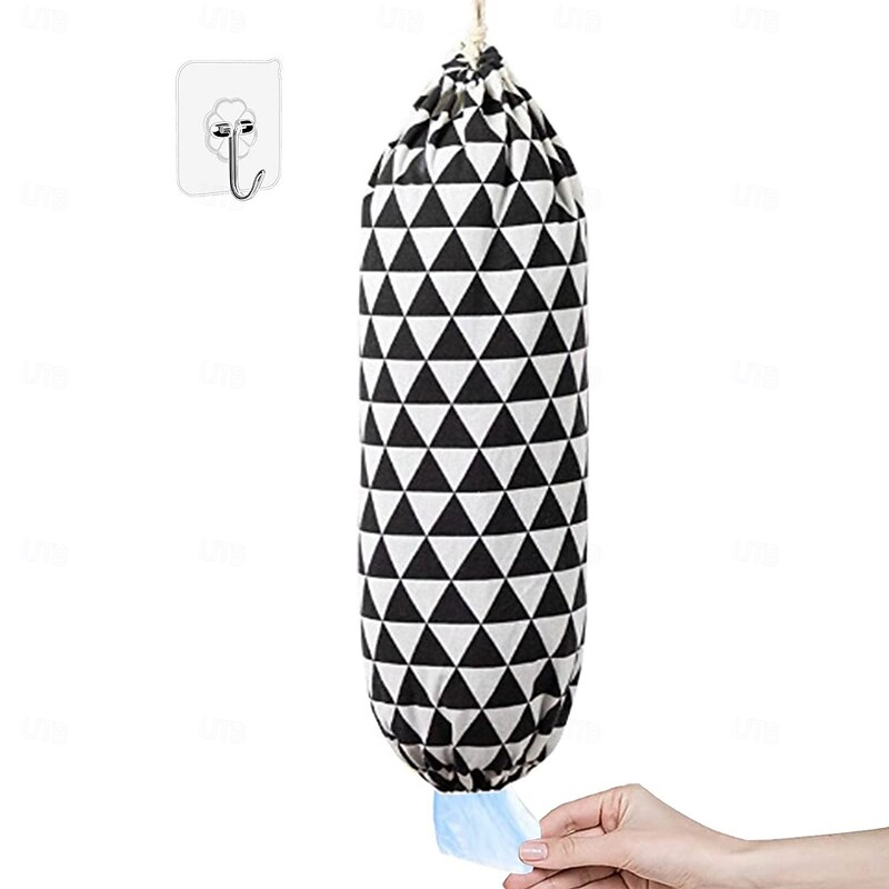 Wall-Mounted Plastic Bag Dispenser, Large Hanging Grocery Bag Storage Organizer, Easy Pull-Out Trash Bag Holder for Kitchen & Home4