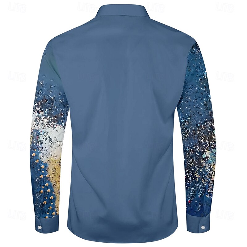 Kentucky Derby Men's Horse Racing Shirt Button Up Shirt Long Sleeve Vintage Retro Holiday Festival Summer Spring Turndown 3D Print Funny Kentucky Derby Shirts Blue2