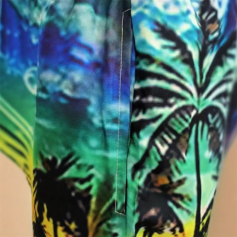 Men's Swim Trunks Swim Shorts Board Shorts Bottoms Drawstring with Pockets Swimming Surfing Beach Water Sports Tropical Printed Summer Spring4