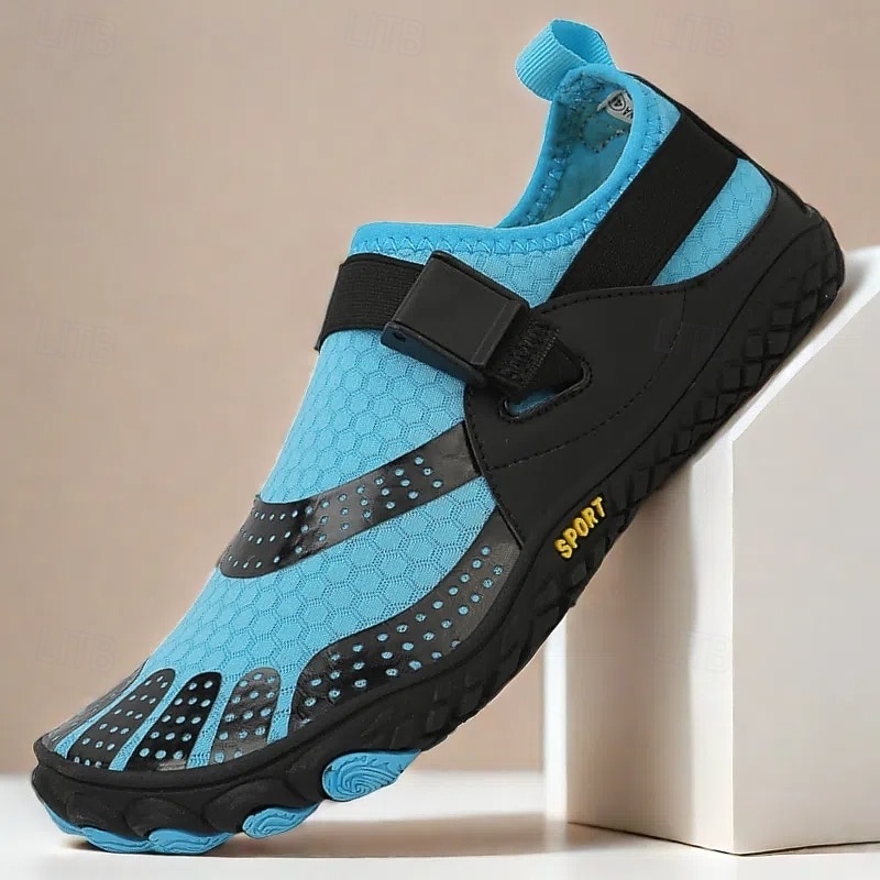 Men's Barefoot Water Shoes - Aqua Blue, Quick-Dry, Adjustable Strap - Ideal for Water Sports & Outdoor Activities
