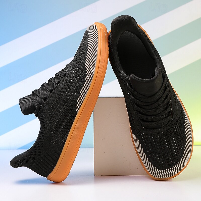 Men's Barefoot Casual Sneakers - Modern Black, Breathable Mesh, Comfort Sole - Suitable for Daily Use & Light Sports3