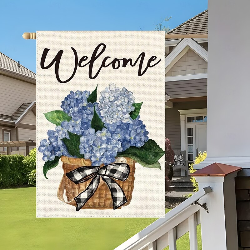 Welcome Spring Summer Garden Flag 12X18 Inch Polyester Fiber Flower Garden Flag Outdoor Home Courtyard2