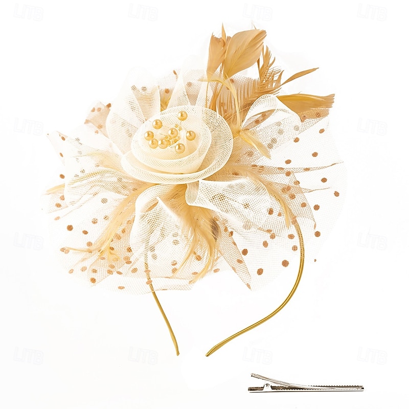 Headpiece Tulle Feathers Wedding Evening Party Elegant Wedding With Feather Headpiece Headwear4