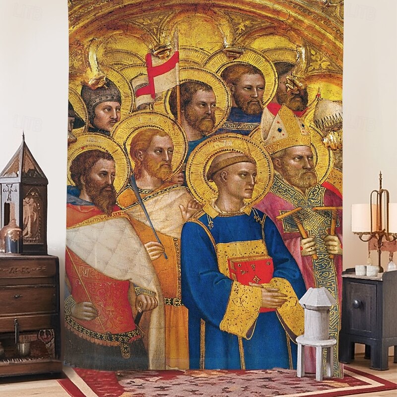 Medieval Tapestry Middle Age Tapestry Gothic Art Wall Art Large Tapestry Mural Decor Photograph Backdrop Blanket Curtain Home Bedroom Living Room Decoration Polittico di Ognissanti3