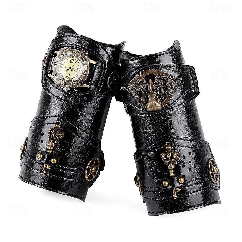 Retro Vintage Medieval Renaissance Armor Wristband Arm Guards Pirate Viking Elven Fancy Dress Men's Women's Unisex Fantasy Steampunk Halloween Carnival Performance Party LARP Adults' Shoulder Armor2