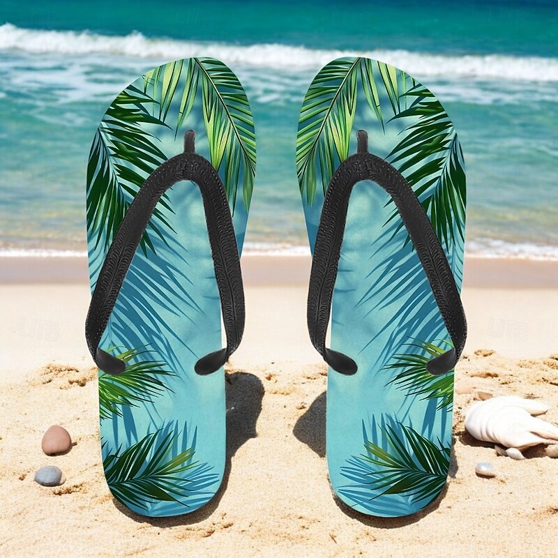 Unisex Tropical Sunset Flip Flops – Vibrant Beach Sandals with Palm Tree Print for Summer, Pool and Vacation Wear2