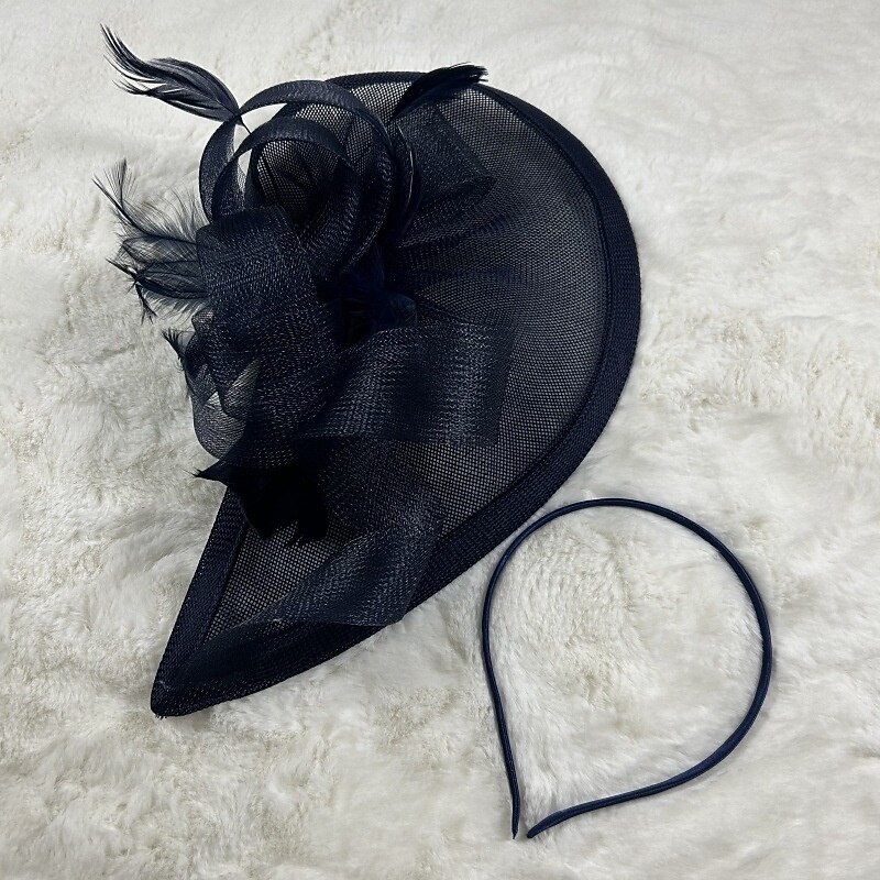 Headpiece Faux Linen Wedding Evening Party Elegant Wedding With Pure Color Headpiece Headwear3