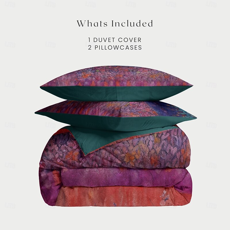 Ethnic Duvet Cover Set 100% Cotton Soft and Breathable Bedding Featuring Flowers Lightweight and Durable Quilt Cover Comfortable for All Seasons Easy to Care2