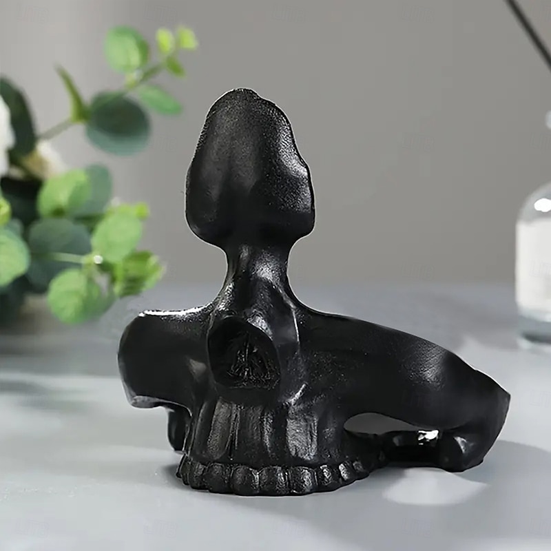 Resin Skull Glasses Holder, Gothic Eyewear Stand for Desk, Resin Storage Ornament, Home Office Decor, Handicraft Figurine4