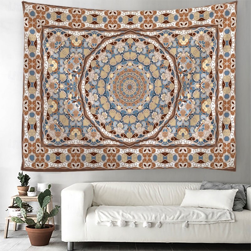 Mandala Bohemian Paisely Hanging Tapestry Wall Art Large Tapestry Mural Decor Photograph Backdrop Blanket Curtain Home Bedroom Living Room Decoration2