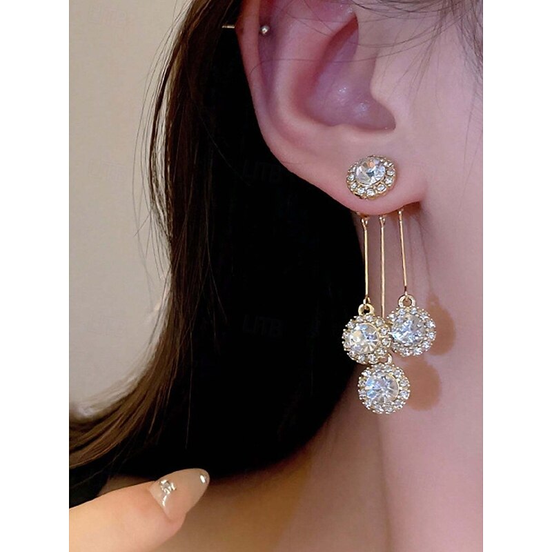 Elegant Crystal Dangle Earrings for Women – Sparkling Rhinestone Drop Earrings, Stylish Jewelry for Parties, Weddings and Special Occasions2