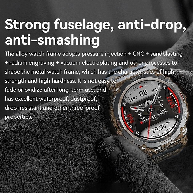 696 DM51 Smart Watch 1.43 inch Smartwatch Fitness Running Watch Bluetooth ECG+PPG Pedometer Call Reminder Compatible with Android iOS Women Men Hands-Free Calls Message Reminder IP 67 51mm Watch Case4