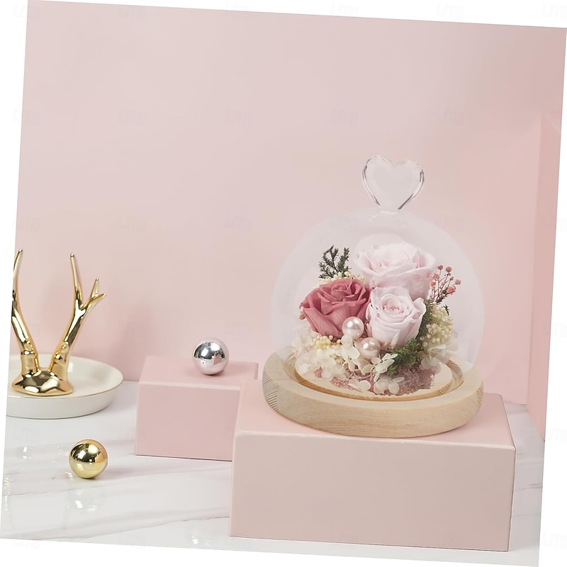 Deco Night Lights Round Glass Display Dome Cloche with Wooden Base Landscape Decorative Cover Tabletop Disp with Light for Xmas DIY Crafts Birthday Holiday Halloween Home Decoratio Craftsmanship and Style for Your Home4