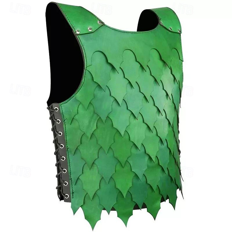 Retro Vintage Medieval Renaissance Armor Vest Chest Guard Warrior Gladiator Viking Fancy Dress Men's Viking Halloween Masquerade Performance Party LARP Adults' Vest3