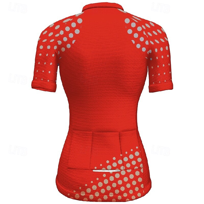 Women's Cycling Jersey Geometric Short Sleeve Bike Tee Tshirt Jersey with 3 Rear Pockets Mountain Bike MTB Quick Dry Anatomic Design Wicking Breathable Sports Red Blue Green Clothing Apparel3