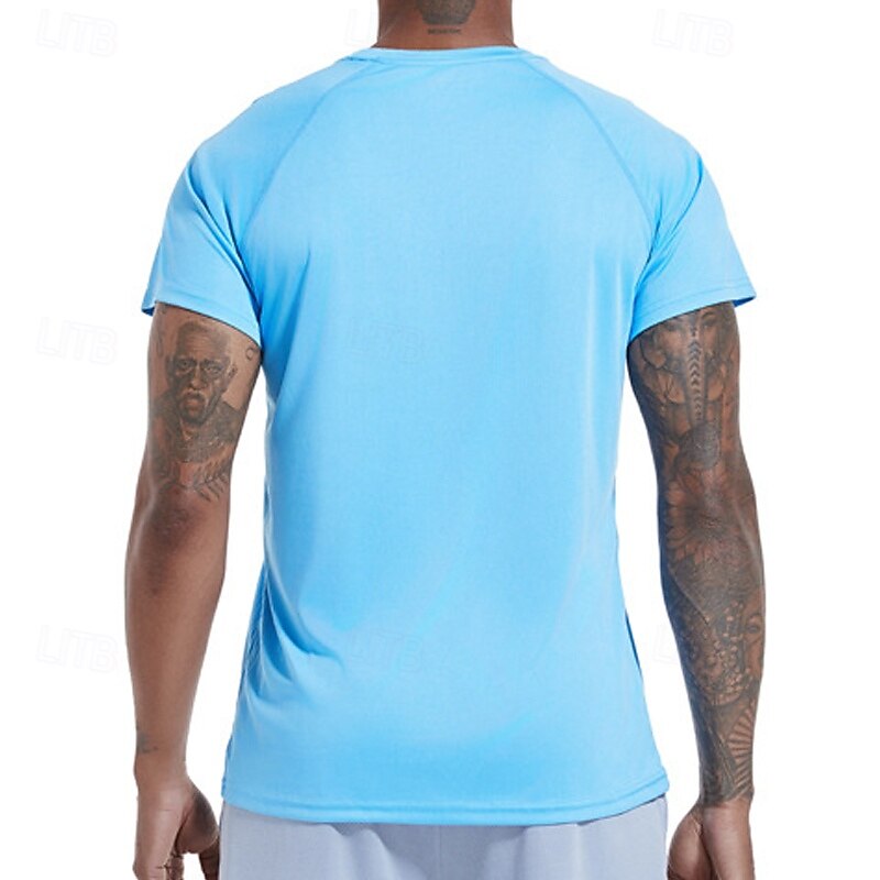 Men's T Shirt Tee Short Sleeve Shirt Tee Top Short Sleeve Crew Neck Summer Plain Fashion Designer Basic Classic Vacation Street Going out Black White Sky Blue Top Tee for Men4