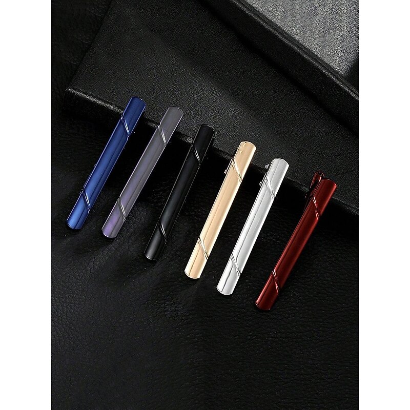 Men's Classic Metal Tie Clip - 7 Colors Available, Simple Polished Design, Formal Business Wedding Accessories for Men4
