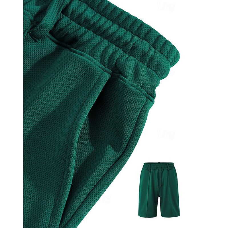 Men's Sweat Shorts Shorts Summer Shorts Beach Shorts Pocket Drawstring Elastic Waist Plain Comfort Breathable Short Outdoor Sports Classic Casual Black Brown2