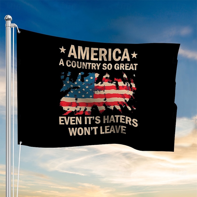 4th of July Outdoor Indoor With Grommets Patriotic Flag Independence Day American House Yard Garden Decorations Holiday Banner Sign